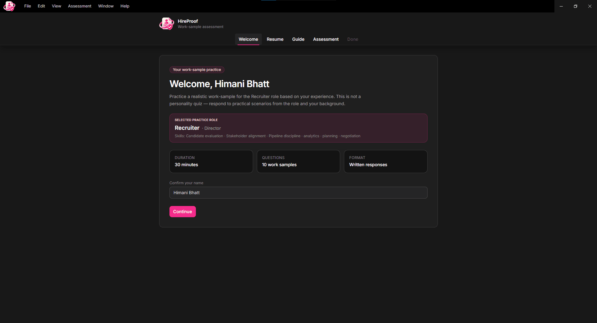 HireProof screen 3